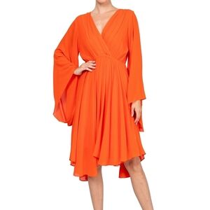 NEW Meghan LA Fiery Sunset Retro Orange Dress Womens Size Small